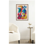 Abstract Retro Modern Dogs 02 by Rachel Lee Framed Canvas Wall Art Print