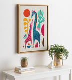 Sylvie Giraffe Love Framed Canvas by Rachel Lee of My Dream Wall