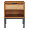 Caine Rattan Night Stand  Brown