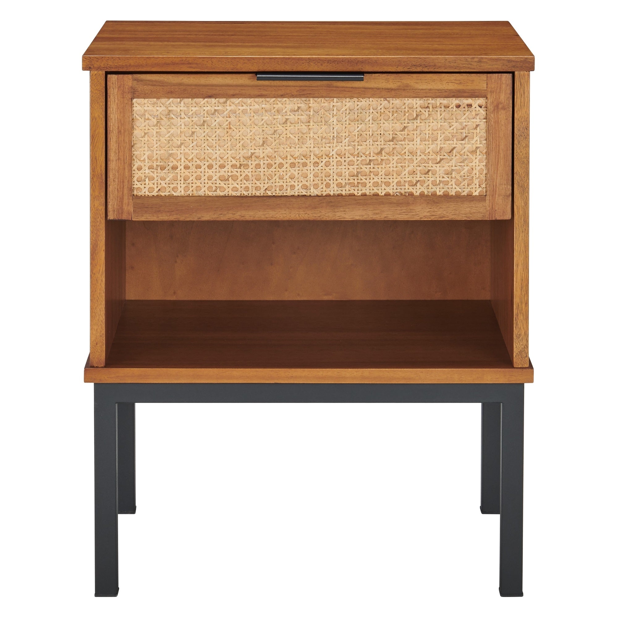Caine Rattan Night Stand  Brown