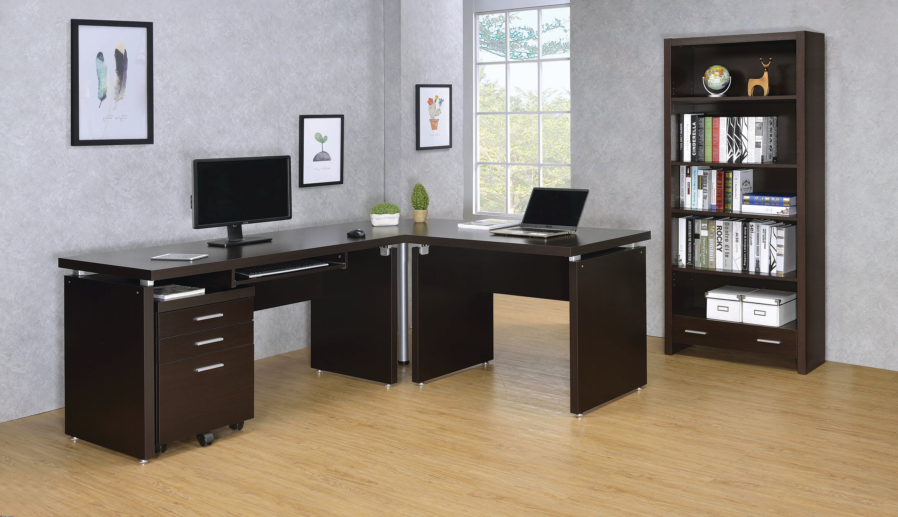 Skylar Contemporary Cappuccino ThreeDrawer File Cabinet
