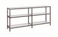 Contemporary Black Nickel TwoTier Double Bookcase