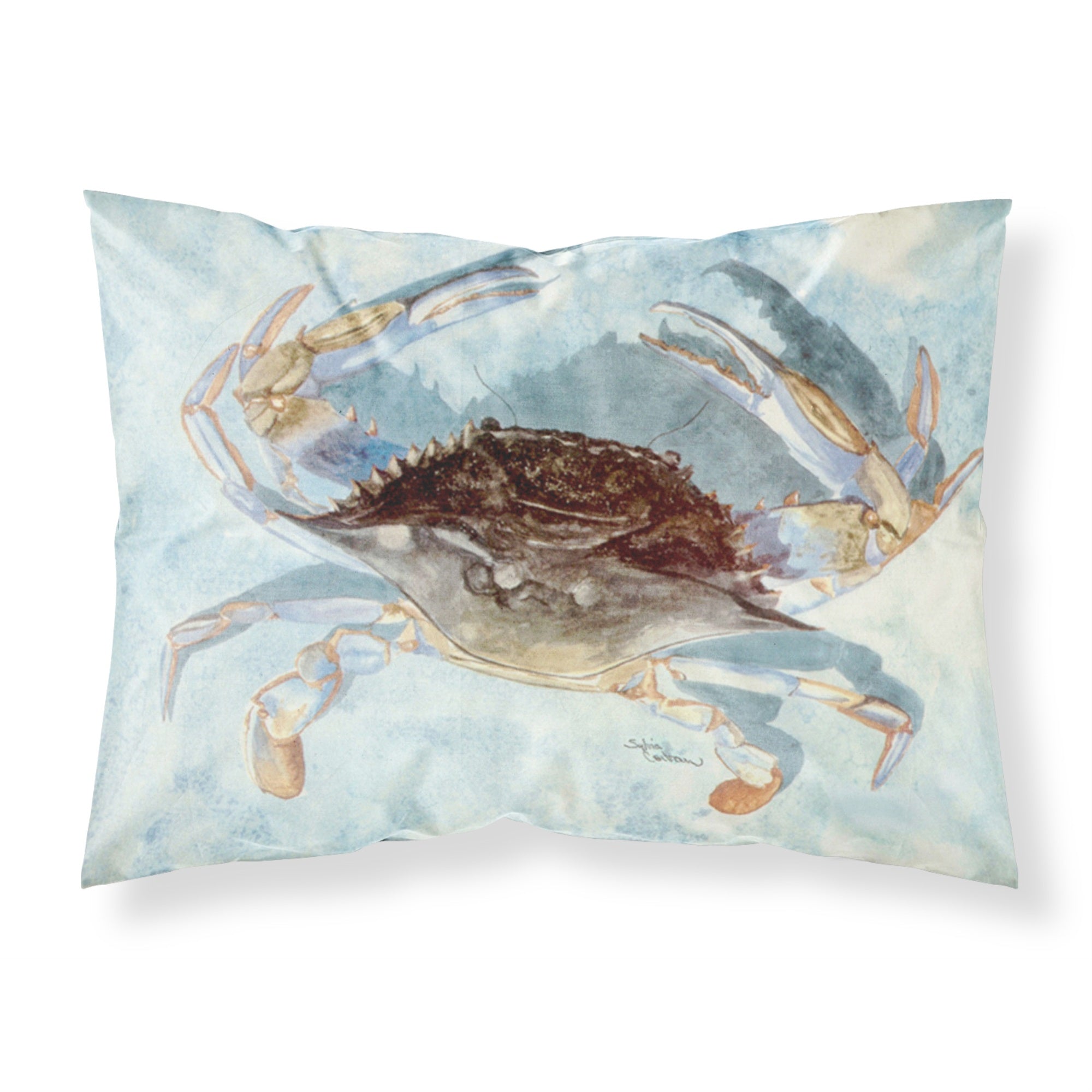'Caroline'S Treasures 8011Pillowcase Blue Crab Moisture Wicking Fabric Standard Pillowcase, Large, Multicolor'