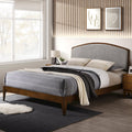 Grace Wooden Queen size Platform Bed in Walnut and Gray
