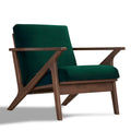 Zola Solid Wood and Velvet Upholstered Accent Armchair in Green