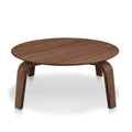 Mod Round Shape Mid-Century Wood Coffee Table in Brown