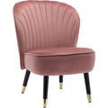 Jane Modern Wood and Velvet Fabric Upholstered Accent Chair in Pink
