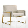Milano Steel & Velvet Upholstered Lounge Accent Chair in Abalone Gray