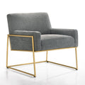 Milano Steel & Fabric Upholstered Lounge Accent Chair in Steel Gray
