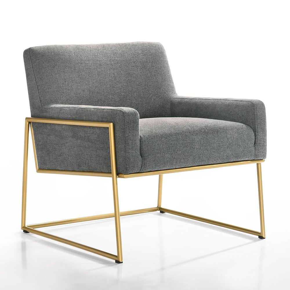 Milano Steel & Fabric Upholstered Lounge Accent Chair in Steel Gray