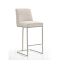Sydney 28.5 Stainless Steel and Velvet Bar Stool in Abalone Gray