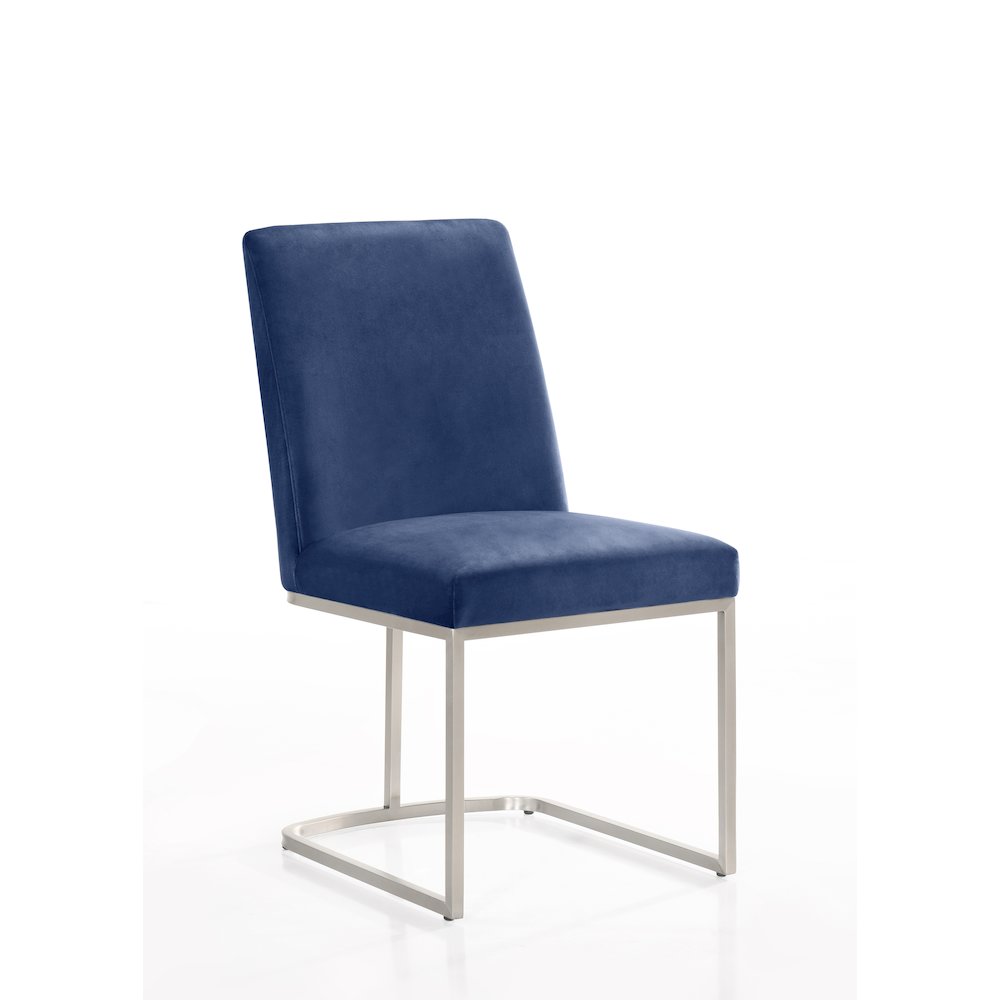 Sydney 19.1 Steel/Velvet Dining Chairs in Blue (Set of 2)