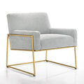 Milano Modern Steel & Fabric Upholstered Lounge Accent Chair in Gray