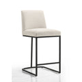 Sydney 26 Counter Stool with Black Metal Frame in Oatmeal Beige