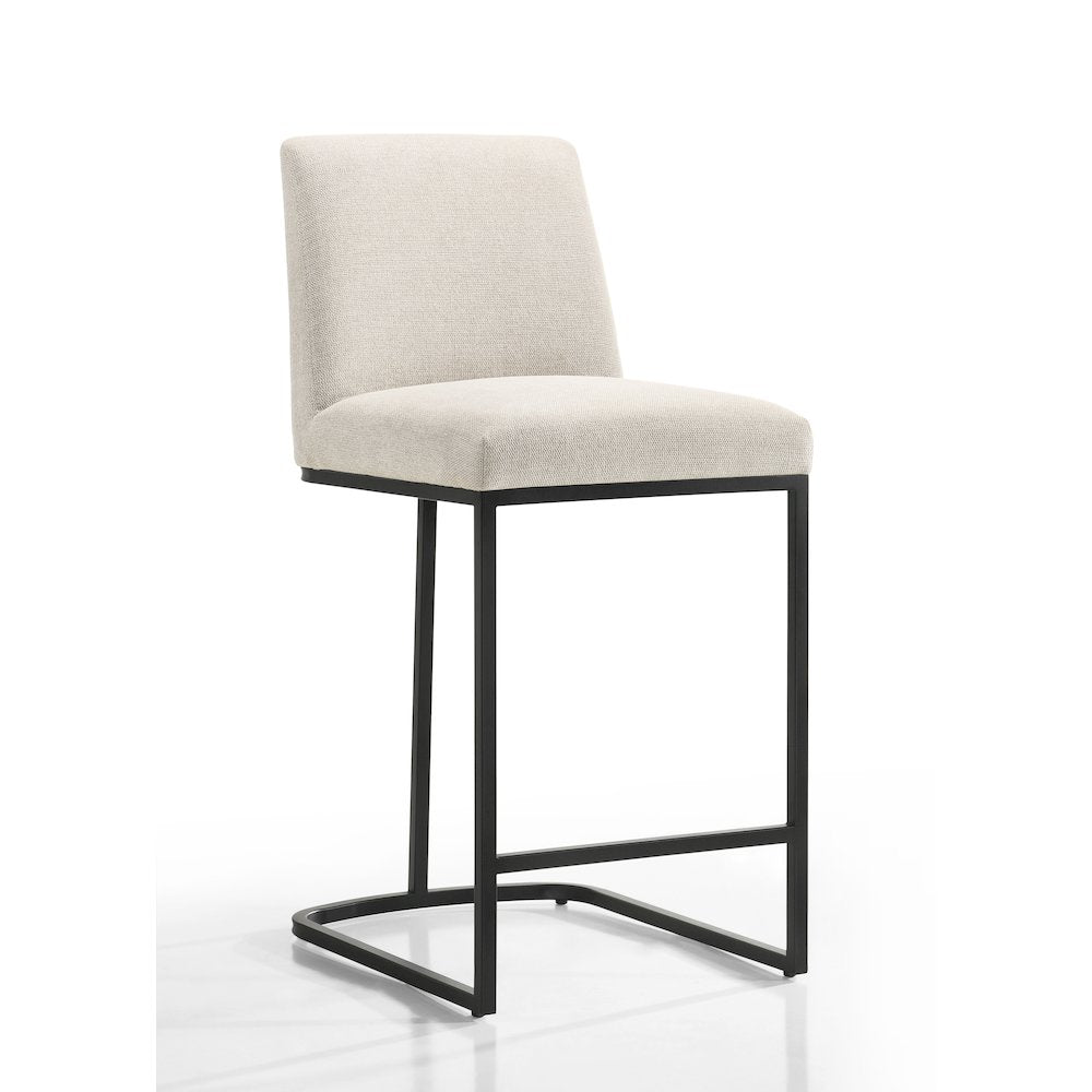 Sydney 26 Counter Stool with Black Metal Frame in Oatmeal Beige