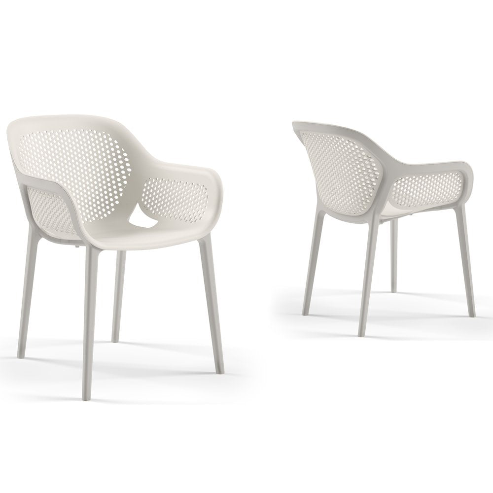 Atra Resin Patio Dining Chair in Cool Gray - (Set of 2)