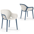 Atra Resin Patio Dining Chair in Blue and Cool Gray - (Set of 2)