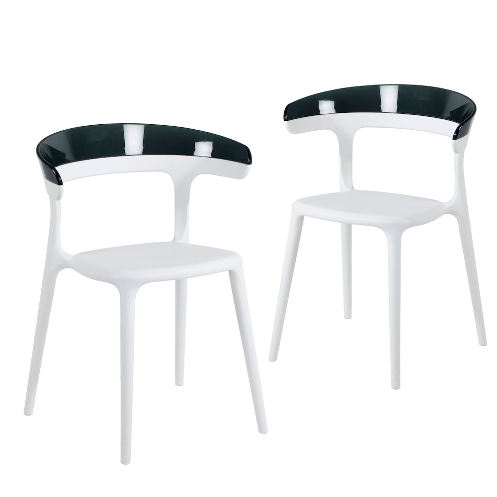Mia Resin Patio Dining Chair in White - (Set of 2)