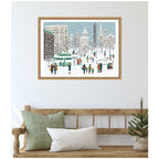 Sylvie Framed Canvas Union Square in Snow by Bex Morley Design