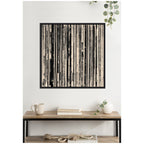 33 RPM Black and White Square by Robert Cadloff Framed Canvas Wall Art Print