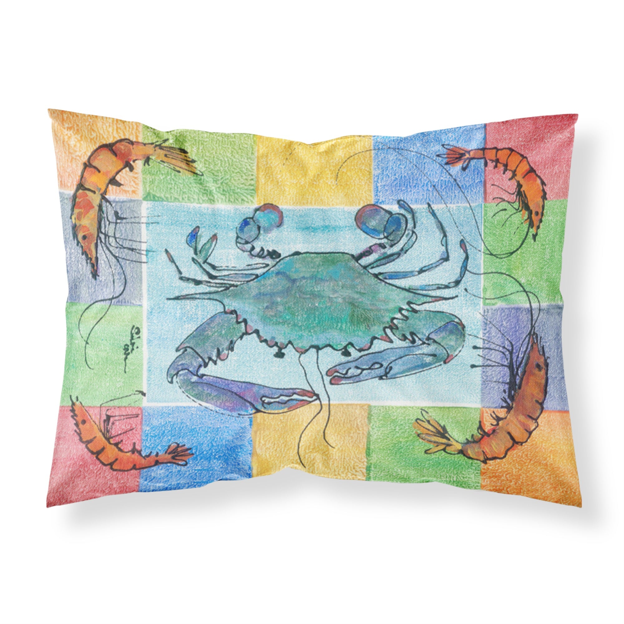 'Caroline'S Treasures 8040Pillowcase Crab Moisture Wicking Fabric Standard Pillowcase, Large, Multicolor'