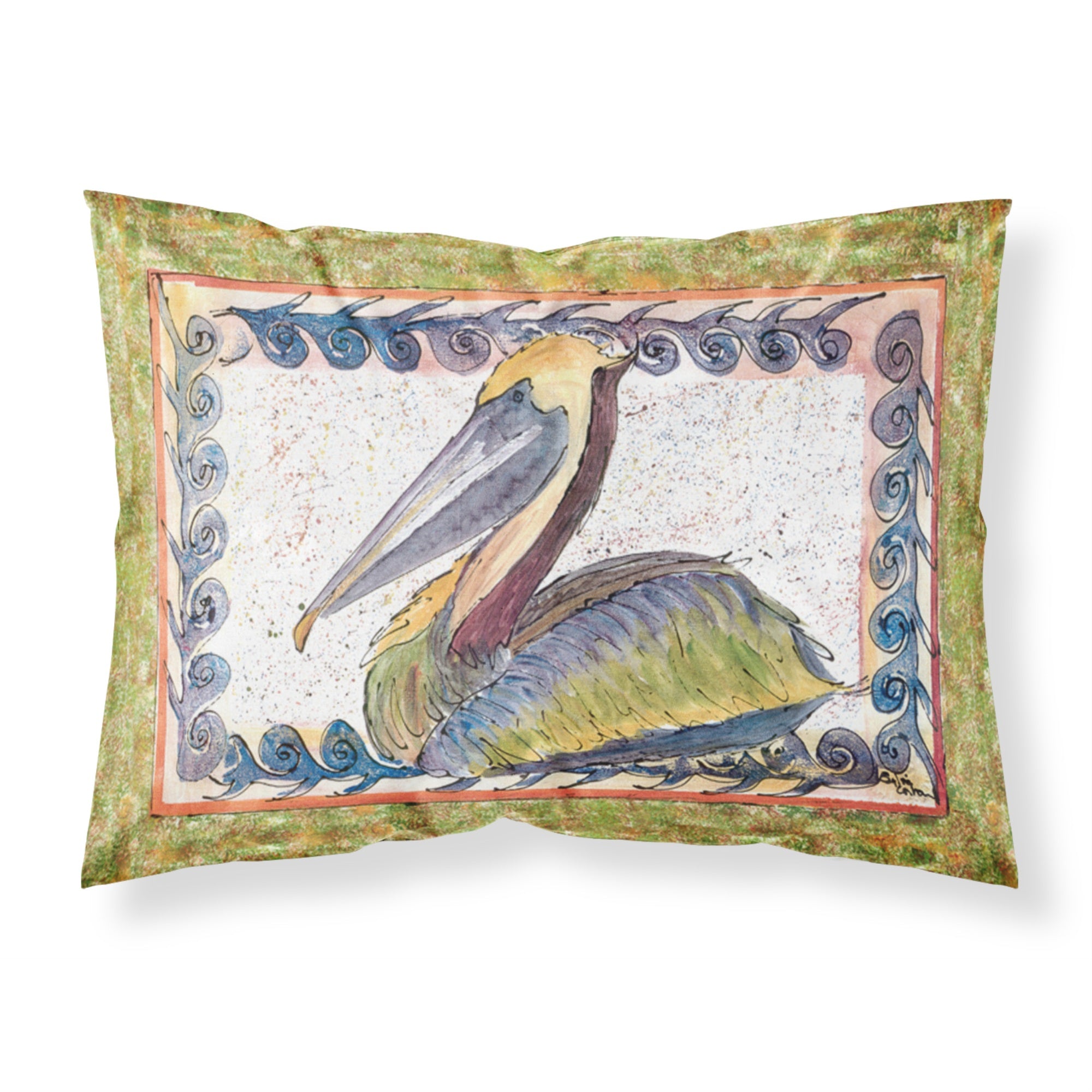 'Caroline'S Treasures 8057Pillowcase Bird-Pelican Moisture Wicking Fabric Standard Pillowcase, Large, Multicolor'