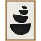 Sylvie Black Geometric Abstract 1 Framed Canvas by July Art Prints
