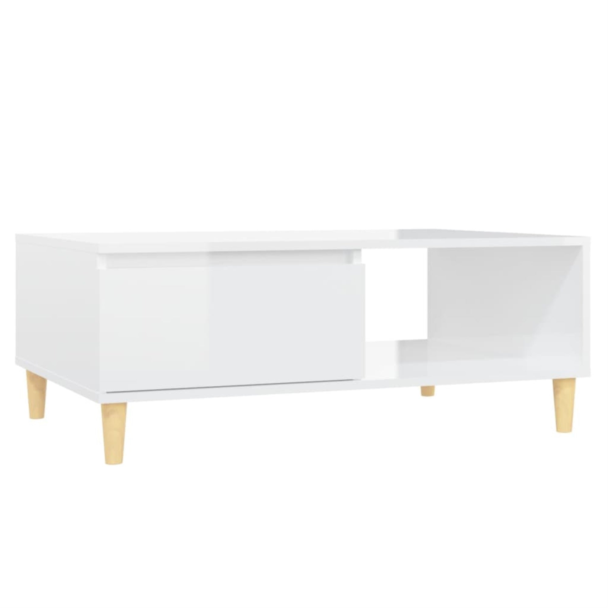vidaXL Coffee Table High Gloss White 35.4''x23.6''x13.8''Chipboard