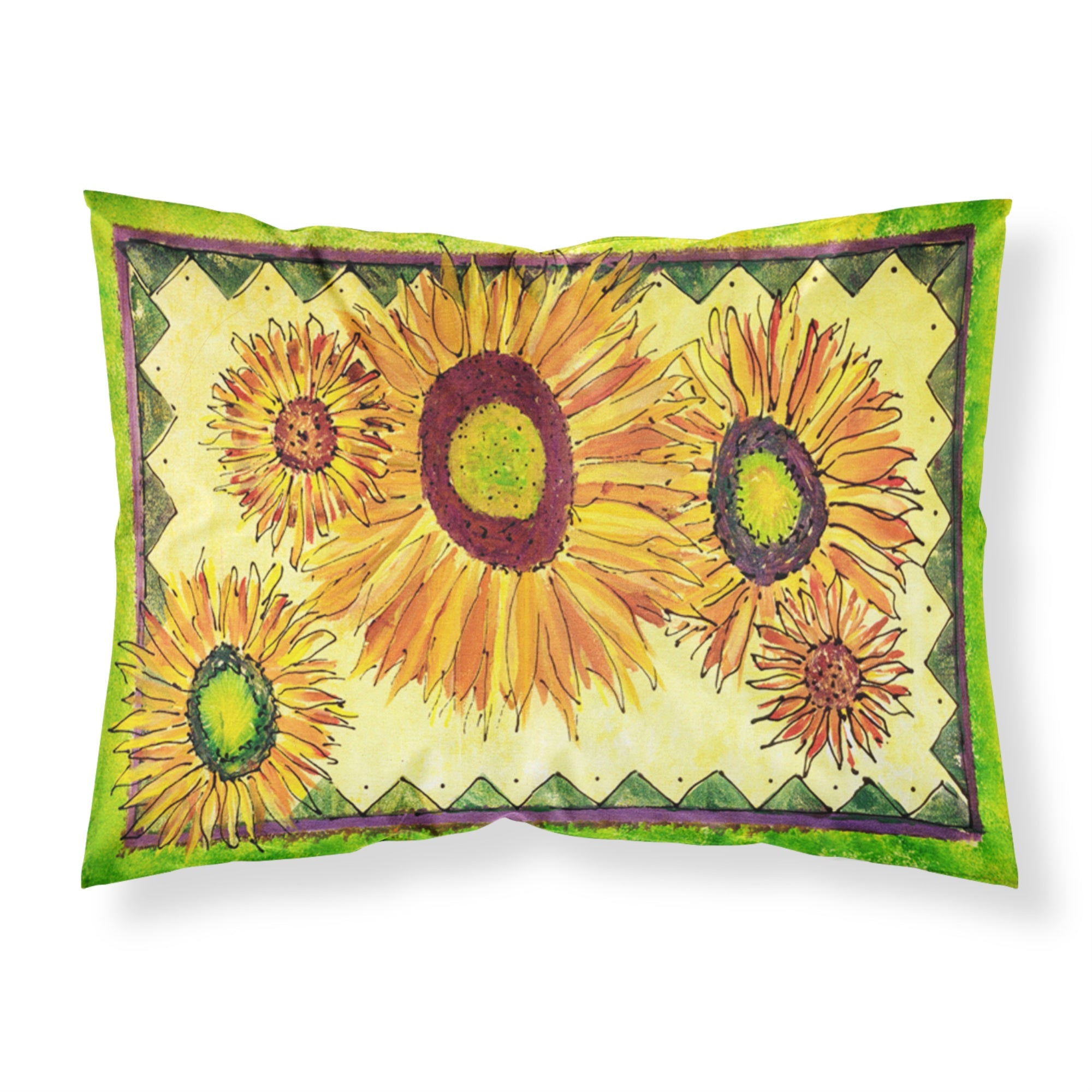 'Caroline'S Treasures 8060Pillowcase Flower-Sunflower Moisture Wicking Fabric Standard Pillowcase, Large, Multicolor'