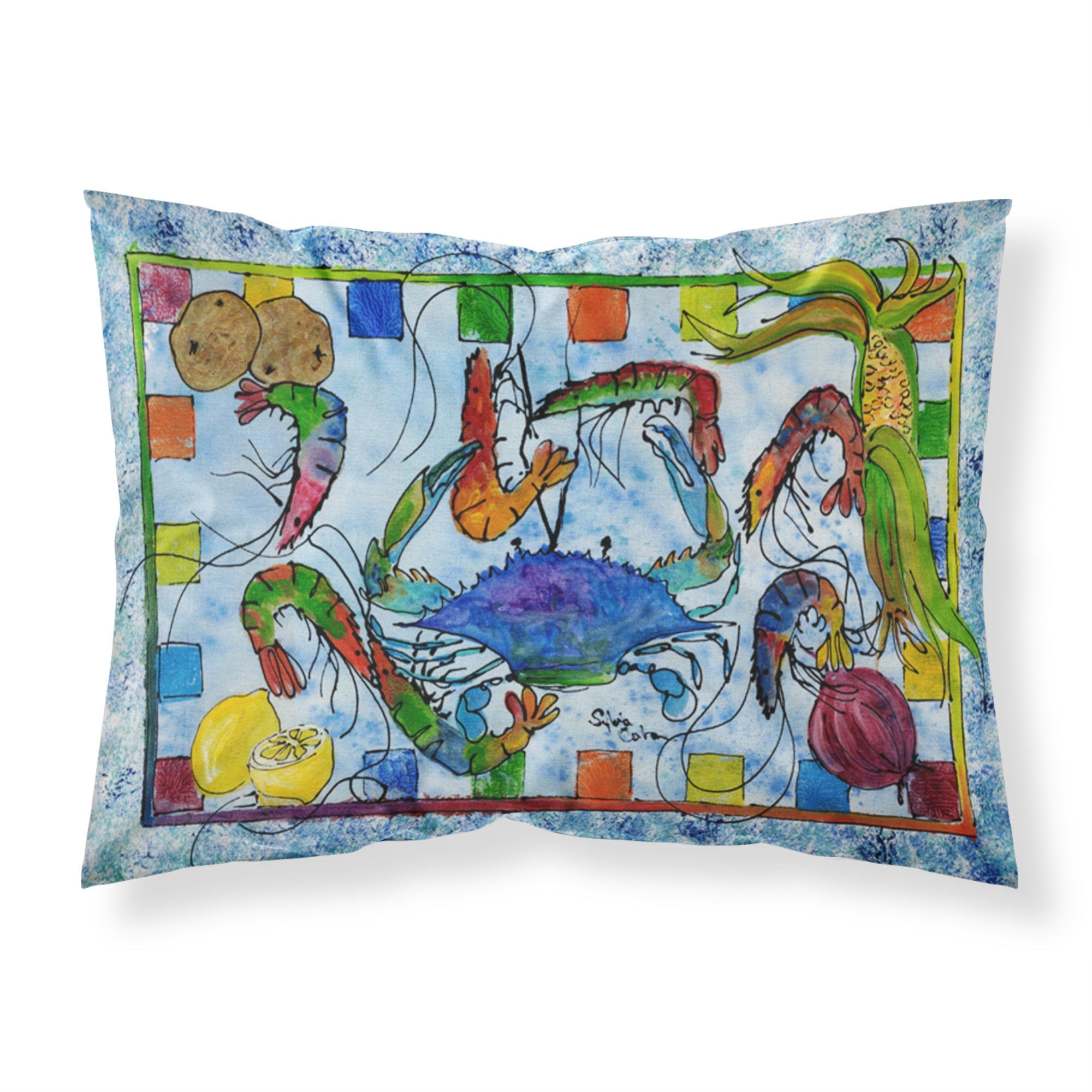'Caroline'S Treasures 8066Pillowcase Crab Moisture Wicking Fabric Standard Pillowcase, Large, Multicolor'
