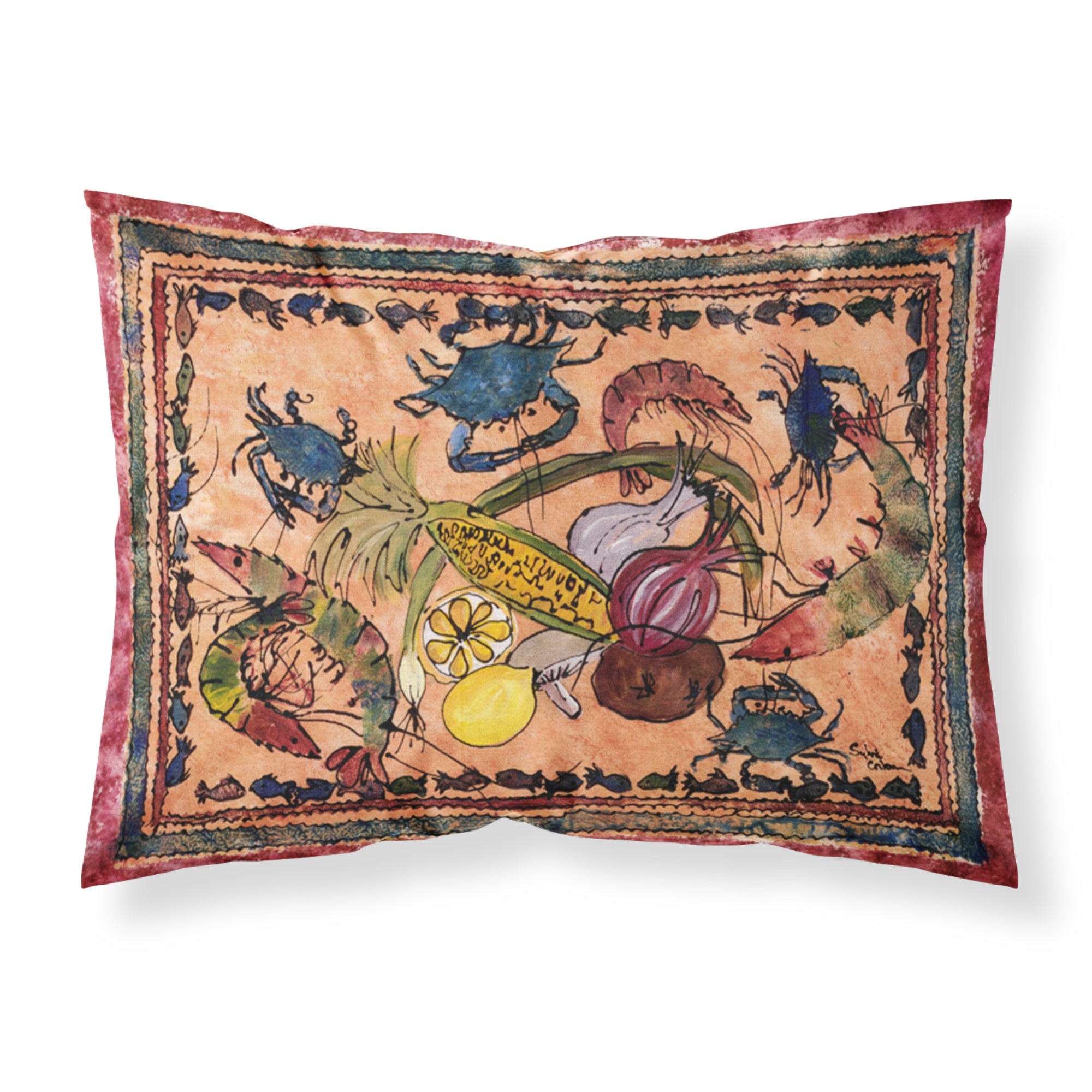 'Caroline'S Treasures 8067Pillowcase Crab Moisture Wicking Fabric Standard Pillowcase, Large, Multicolor'