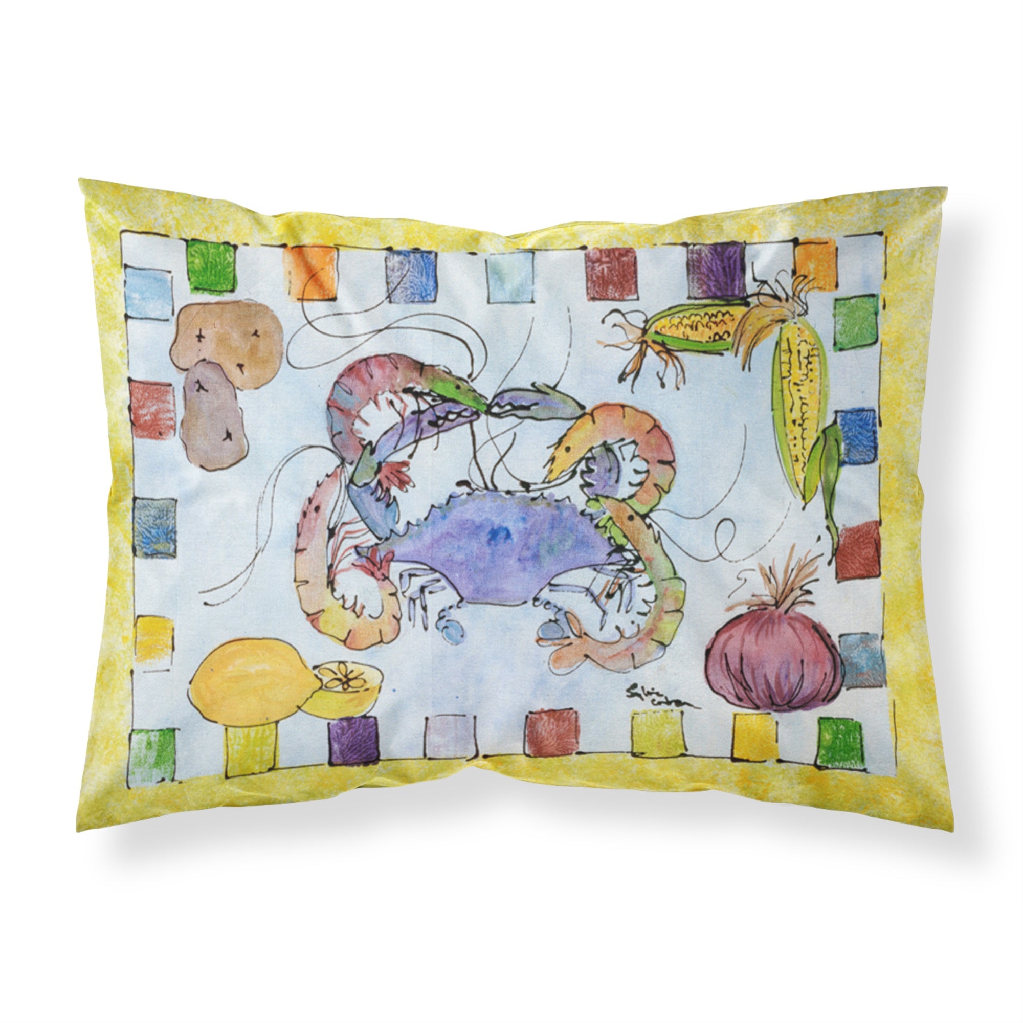 'Caroline'S Treasures 8068Pillowcase Crab Moisture Wicking Fabric Standard Pillowcase, Large, Multicolor'
