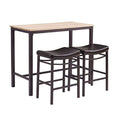 Linon Betty Three Piece Pub Set Brown Metal