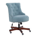 Linon Home Dcor Sinclair Office Chair, Blue/Dark Walnut