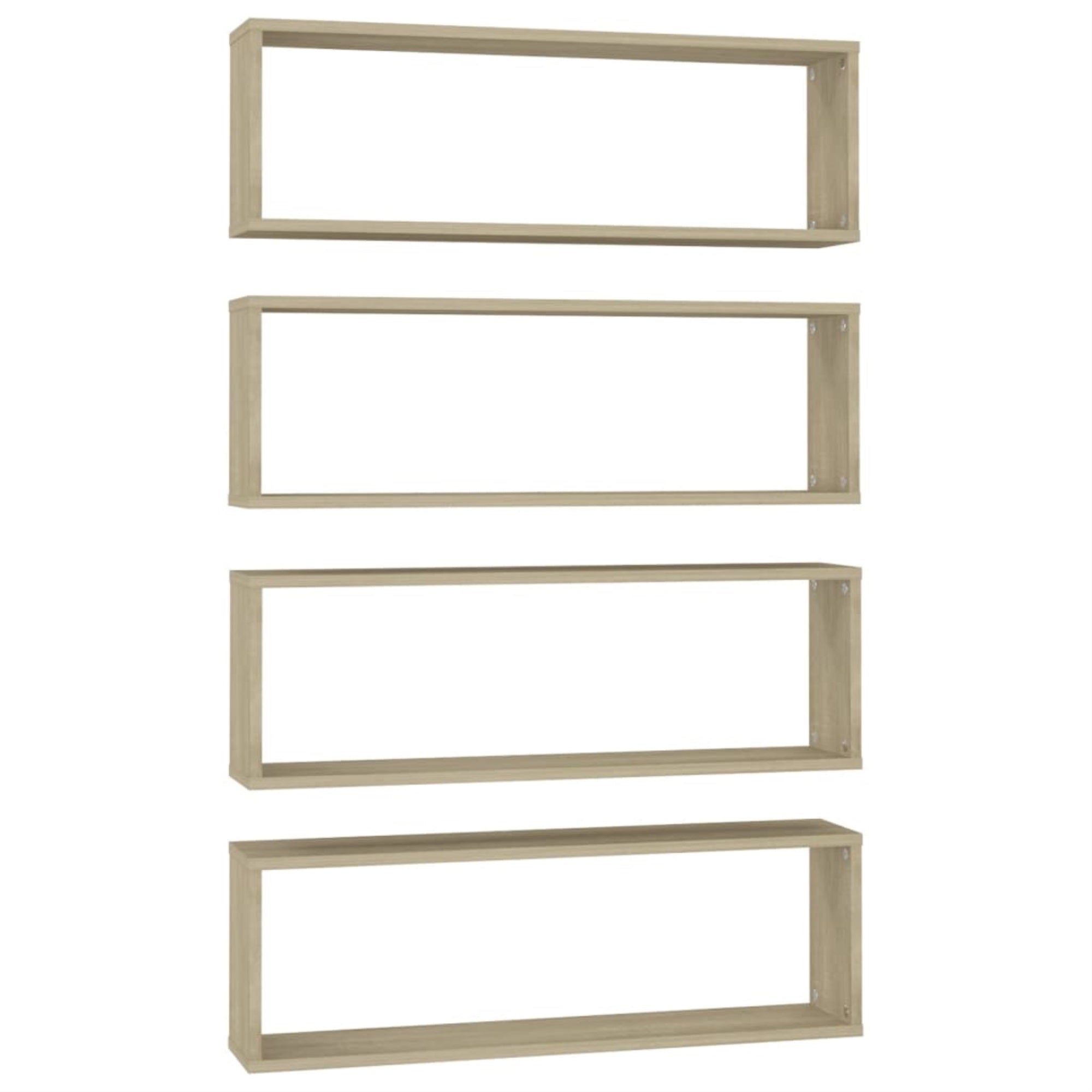 vidaXL Wall Cube Shelves 4 pcs Sonoma Oak 31.5''x5.9''x10.4'' Chipboard