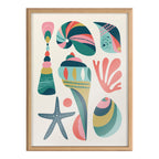 Blake Modern Colorful Seashells Framed Printed Glass by Rachel Lee of My Dream Wall