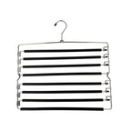 8-Tier Foldable Trouser Hanger, Removable Padded Bars, 8-Pair Capacity, Chrome Finish