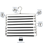 8-Tier Foldable Trouser Hanger, Removable Padded Bars, 8-Pair Capacity, Chrome Finish