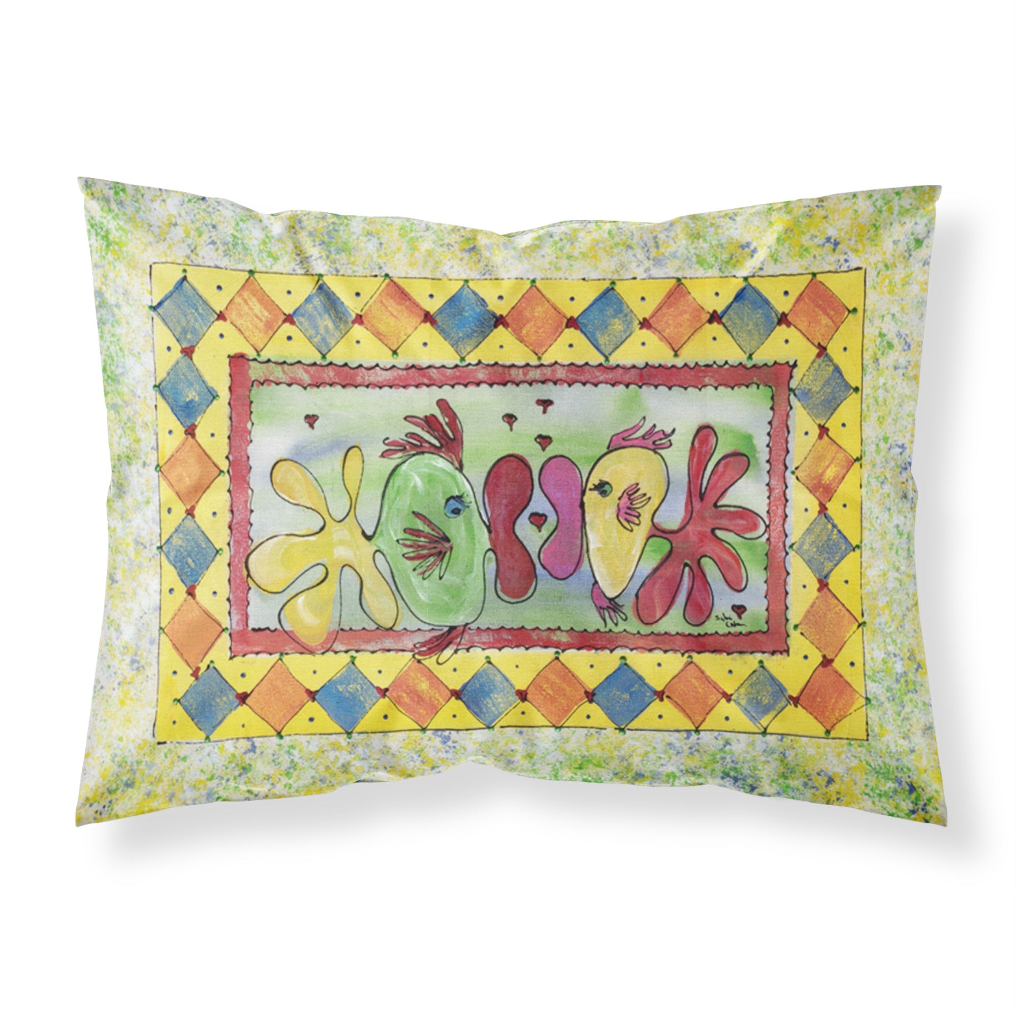 'Caroline'S Treasures 8074Pillowcase Kissing Fish Moisture Wicking Fabric Standard Pillowcase, Large, Multicolor'