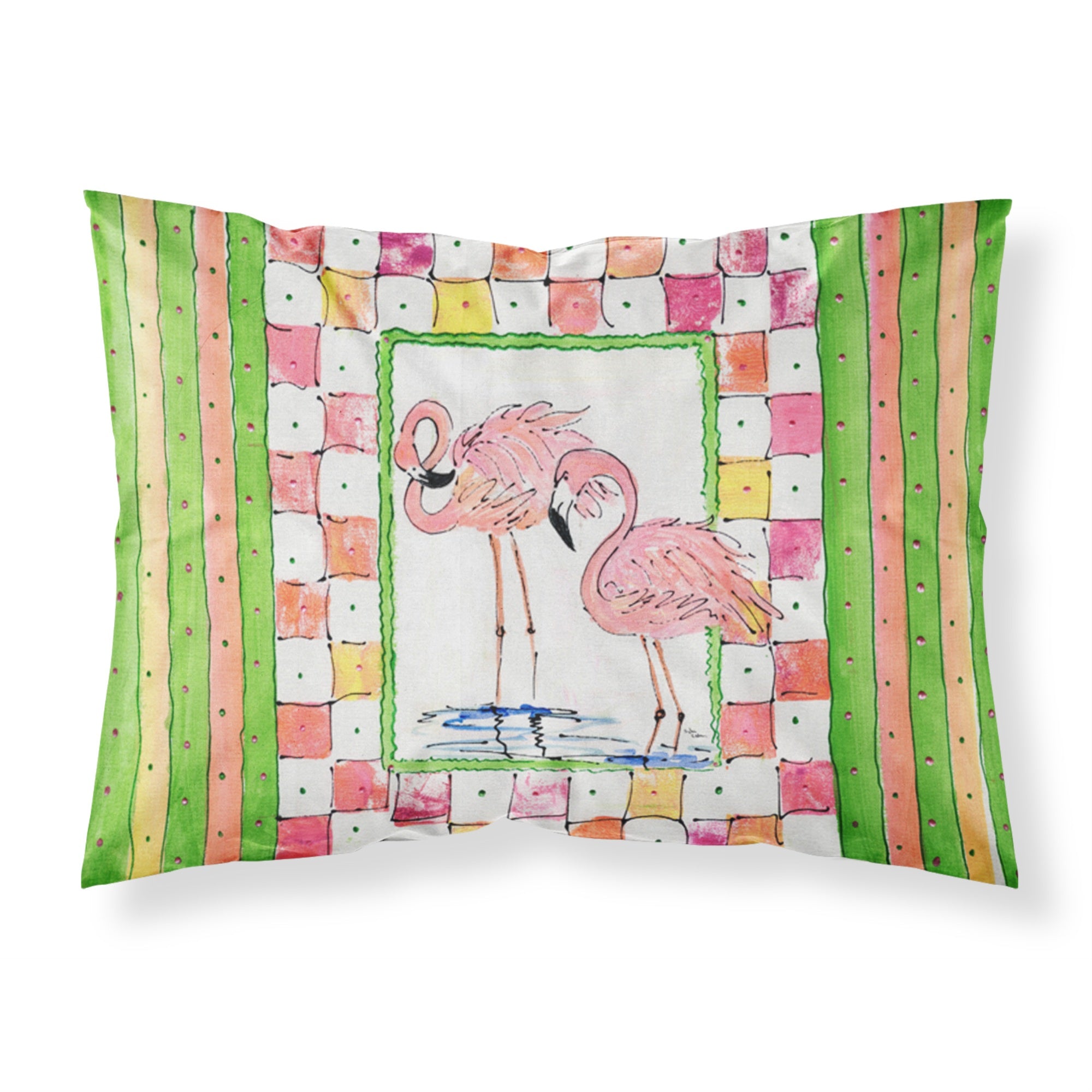 'Caroline'S Treasures 8077Pillowcase Bird-Flamingo Moisture Wicking Fabric Standard Pillowcase, Large, Multicolor'