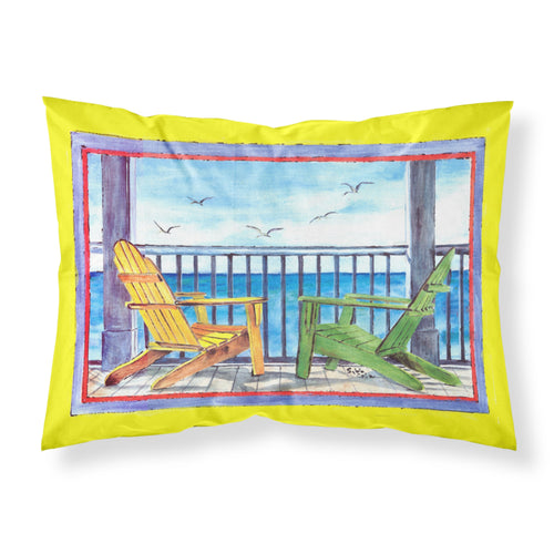 'Caroline'S Treasures 8085Pillowcase Adirondack Chairs Yellow Moisture Wicking Fabric Standard Pillowcase, Large, Multicolor'