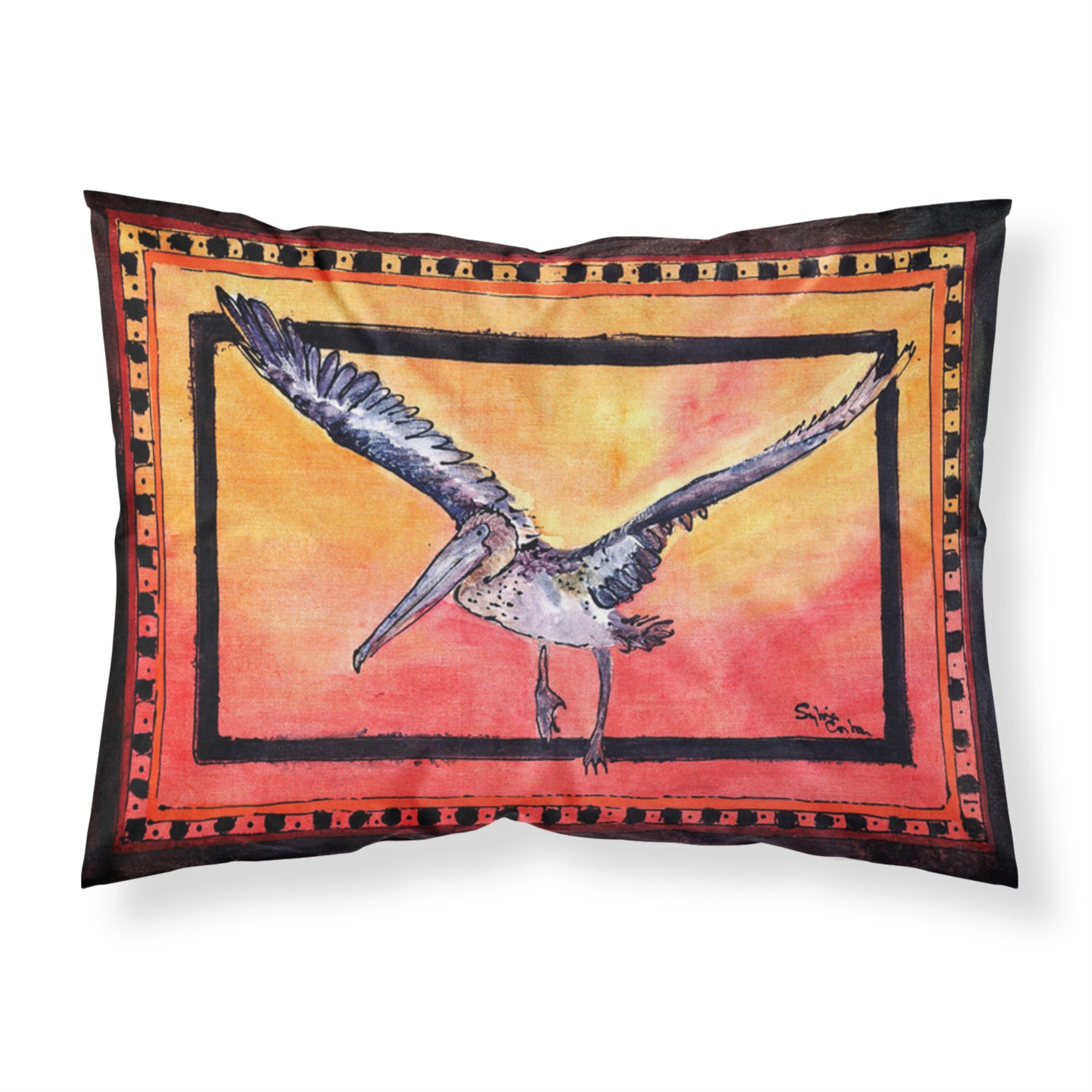 'Caroline'S Treasures 8095Pillowcase Bird-Pelican Moisture Wicking Fabric Standard Pillowcase, Large, Multicolor'