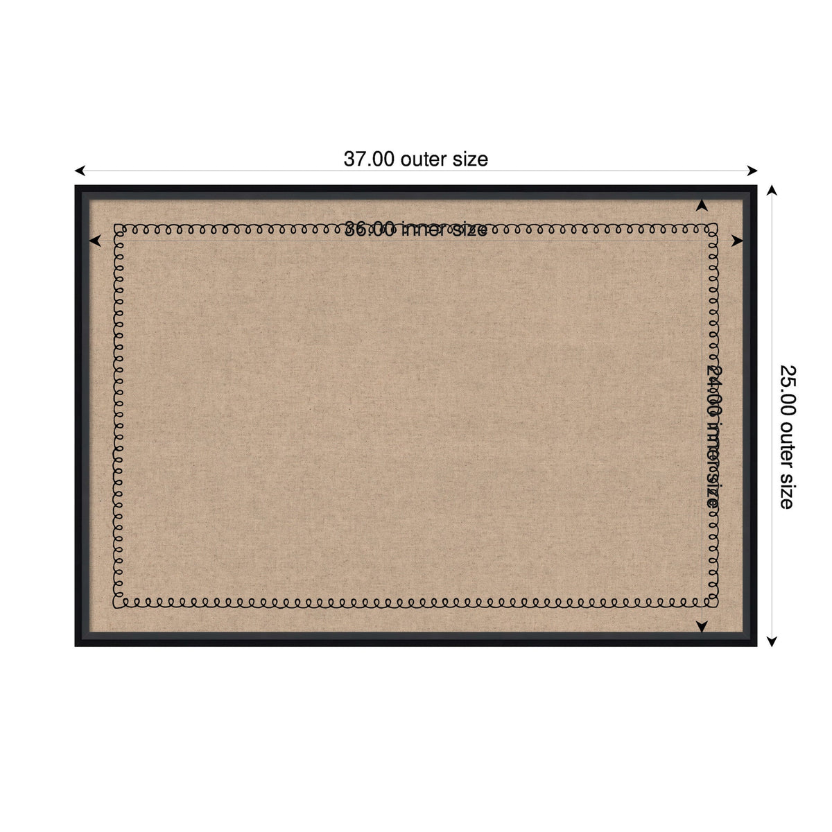 Pinboard Black Scallop Print