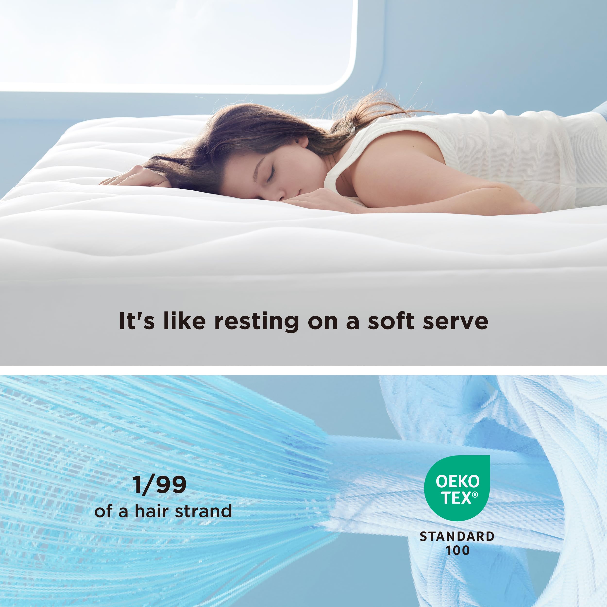 Bedsure Waterproof Mattress Protector Queen - Noiseless Soft Fluffy Queen Size Mattress Pad, Washable Quilted Cooling Topper With 8-21 Inches Deep Pocket, Breathable Bed Cover, White