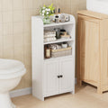Homhedy Small Bathroom Storage Cabinet, Freestanding Toilet Paper Storage with 2 Doors and Shelves, Bathroom Organizers and Stor