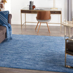 Nourison Essentials Indoor/Outdoor Navy Blue 7' X Square Area-Rug,Easy-Cleaning, Non Shedding, Bed Room, Living Room, Dining Room, Backyard, Deck, Patio (7 Square)
