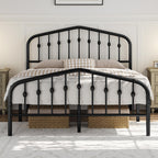Yaheetech Full Bed Frames Metal Platform Bed With Victorian Style Wrought Iron Headboard And Footboard/Easy Assembly/No Box Spring Needed/Antique Gold Full Bed
