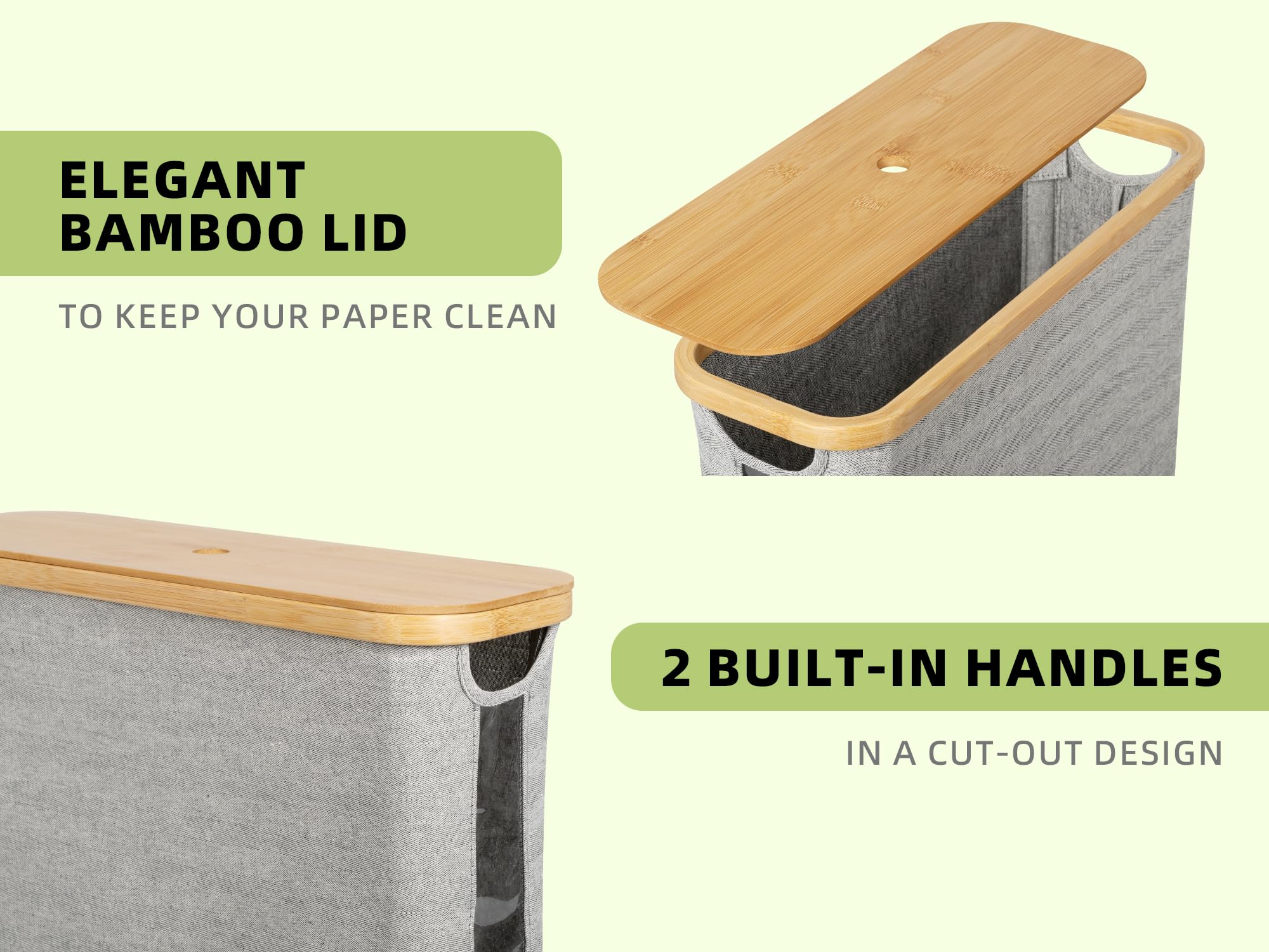 Storageworks Toilet Paper Storage Basket, Toilet Paper Roll Storage With Bamboo Lid, Large Toilet Paper Holder For Up To 9 Mega