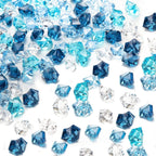 DomeStar 550PCS Mixed Blue Vase Fillers, Acrylic Fake Crushed Ice Rocks Fish Tank Vase Centerpiece Party Table Scatter Props Dis