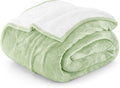 Utopia Bedding Sherpa Blanket Twin Size [Sage Green, 90X66 Inches] - 480Gsm Thick Warm Plush Fleece Reversible Blanket For Bed,